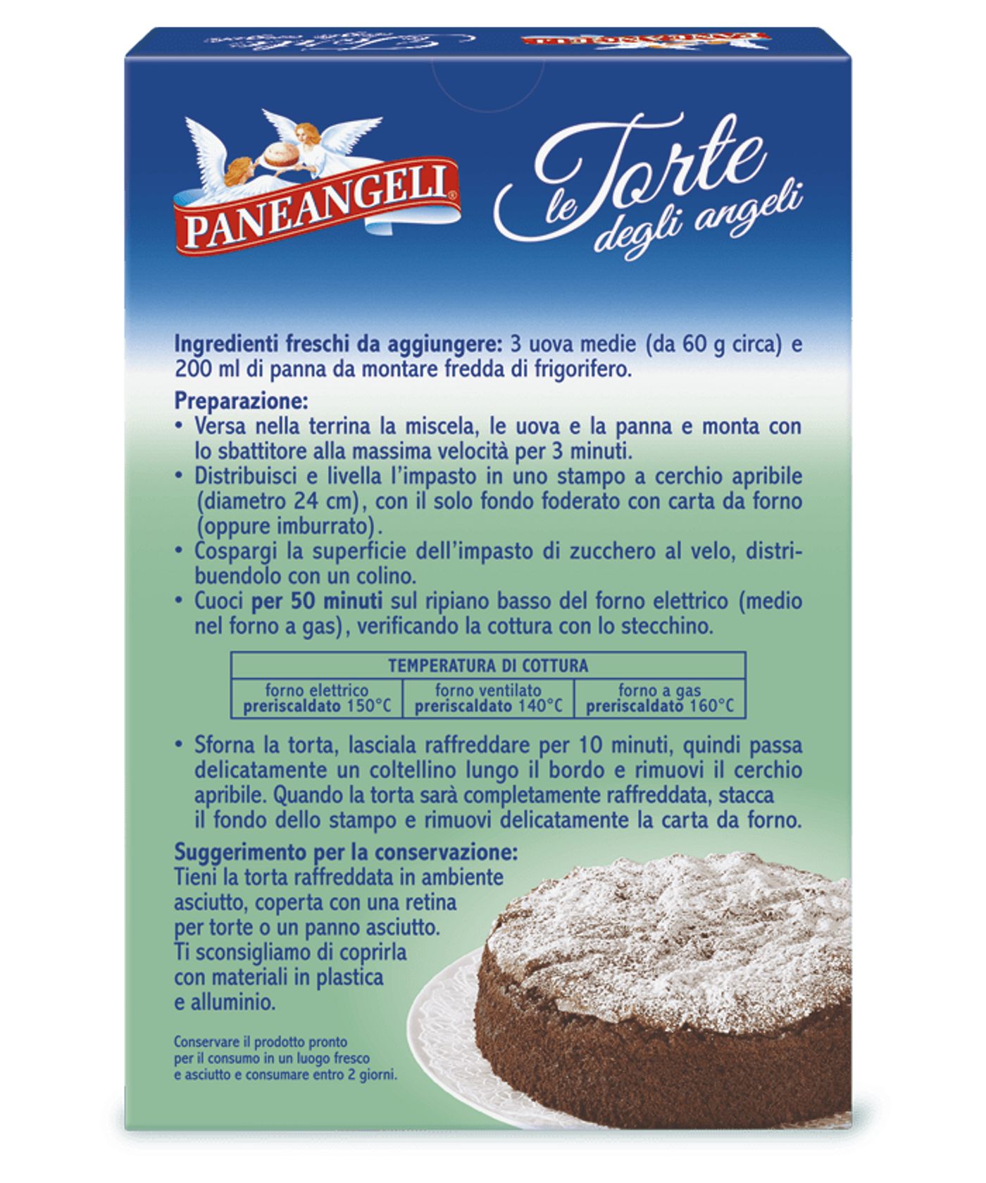 Torta degli angeli gusto cioccolato