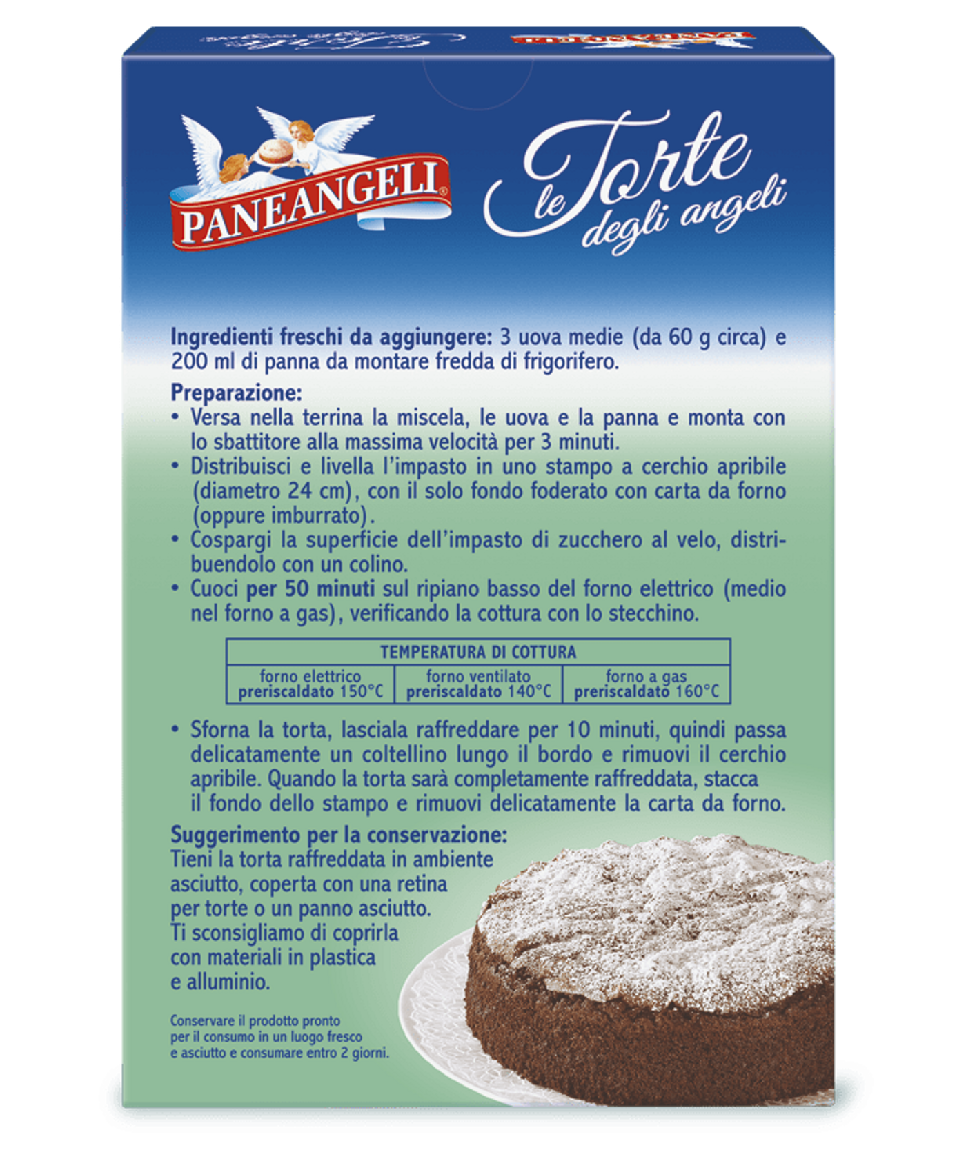 Torta degli angeli gusto cioccolato