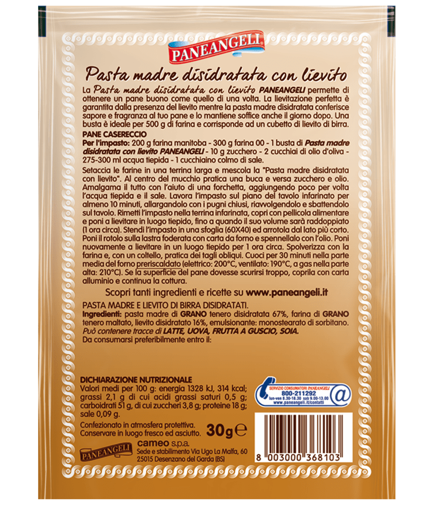 Pasta madre disidratata con lievito