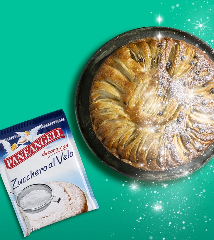 torta di mele con zucchero a velo scintillante Paneangeli