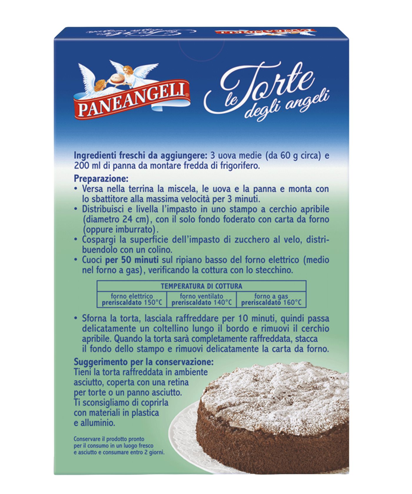 Torta degli angeli gusto cioccolato