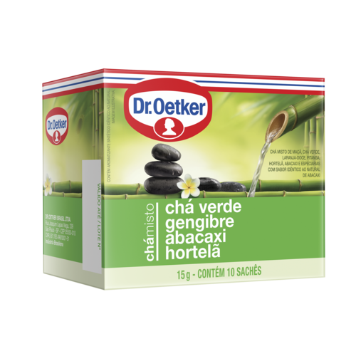 Chá Verde, Gengibre, Abacaxi e Hortelã - 10 Sachês | Dr. Oetker