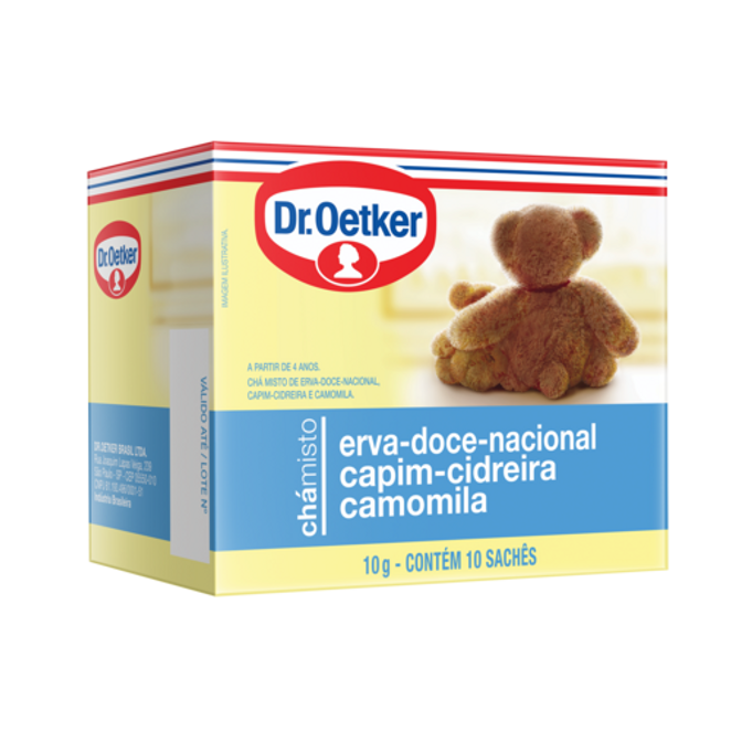 Dr. Oetker Chá de Erva-Doce Nacional, Capim-Cidreira e Camomila - 10 Sachês