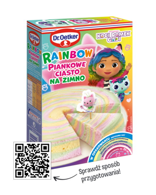Dr. Oetker RAINBOW Piankowe Ciasto na zimno Koci Domek Gabi