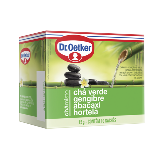 Dr. Oetker Chá Verde, Gengibre, Abacaxi e Hortelã - 10 Sachês