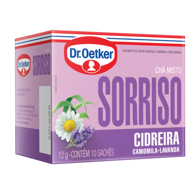 Dr. Oetker Chá Sensações Sorriso, Cidreira, Camomila e Lavanda - 10 Sachês