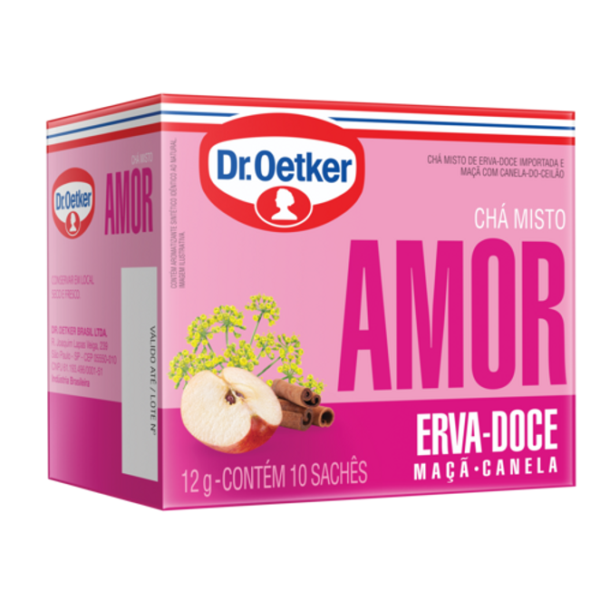 Dr. Oetker Chá Sensações Amor, Erva-Doce, Maçã e Canela - 10 Sachês