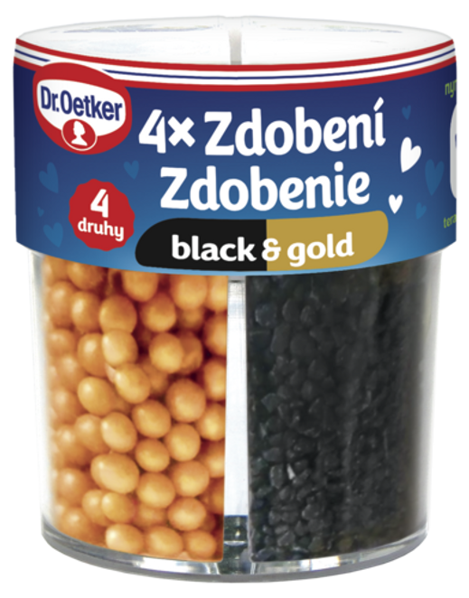 Dr. Oetker Zdobení 4 druhy black & gold