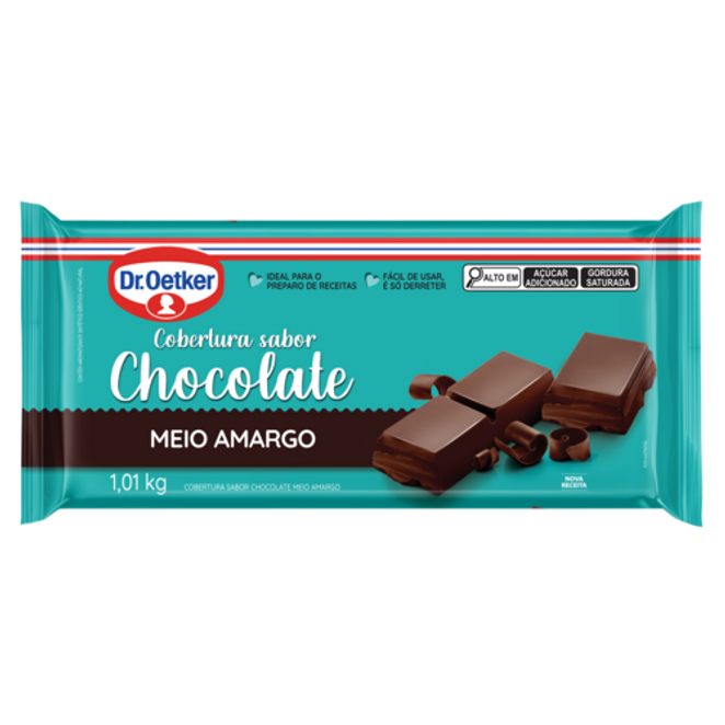 Dr. Oetker Cobertura Sabor Chocolate Meio Amargo em Barra