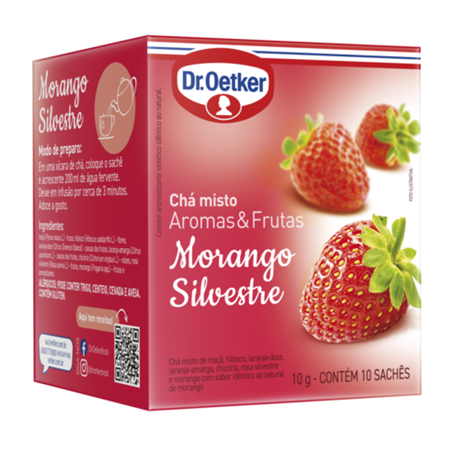 Dr. Oetker Chá Aromas e Frutas, Morango Silvestre  - 10 Sachês