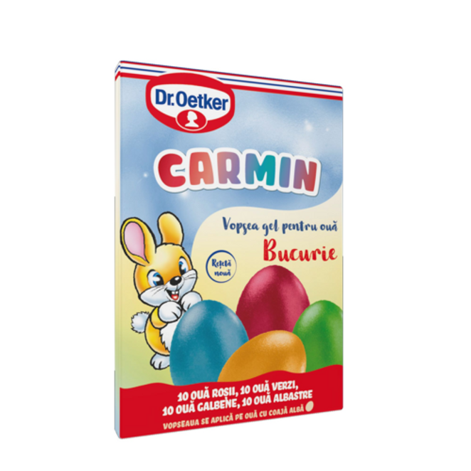 Dr. Oetker Keturių spalvų geliniai kiaušinių dažai „Carmin" 20 g