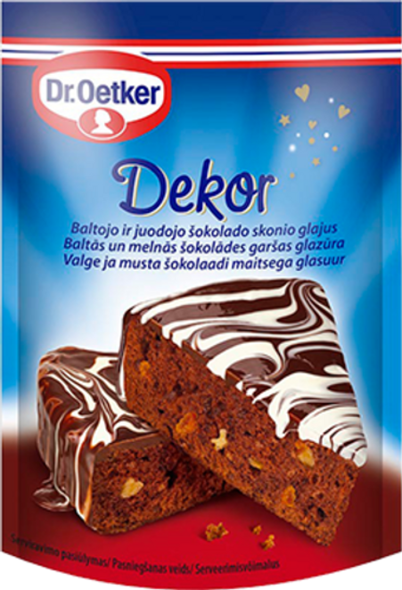 Dr. Oetker Melnās un baltās šokolādes garšas glazūra (100 g)
