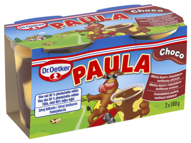 Dr. Oetker Paula csokoládéízű puding vaníliaízű foltokkal