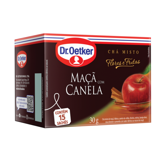 Dr. Oetker Chá Flores & Frutas, Maçã e Canela - 15 Sachês