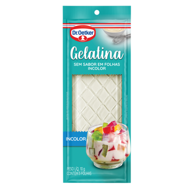 Dr. Oetker Gelatina em Folha Sem Sabor Incolor