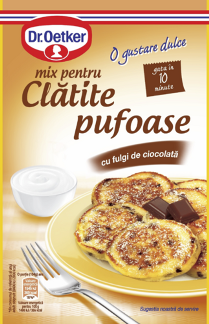 Dr. Oetker Clătite pufoase cu fulgi de ciocolată