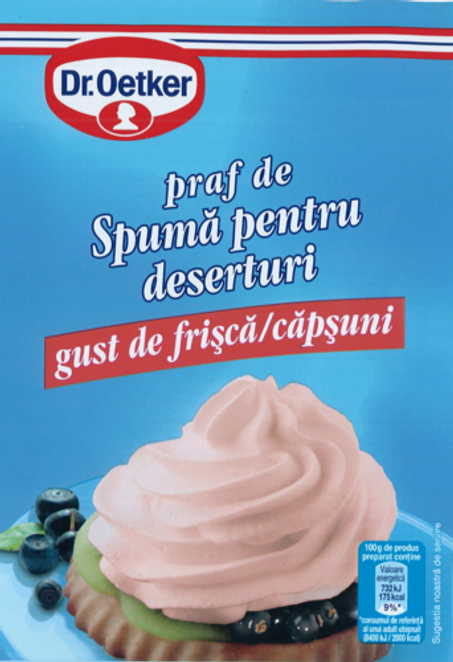 Dr. Oetker Praf de spumă pentru deserturi frișcă, căpșuni