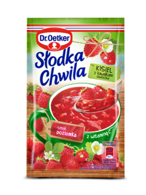 Dr. Oetker Słodka Chwila Kisiel z kawałkami owoców smak poziomka