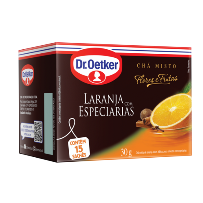 Dr. Oetker Chá Flores & Frutas, Laranja com Especiarias - 15 Sachês