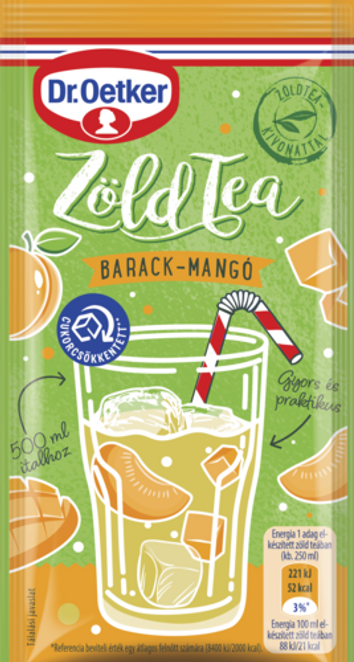 Dr. Oetker Zöld Tea barack-mangó cukorcsökkentett