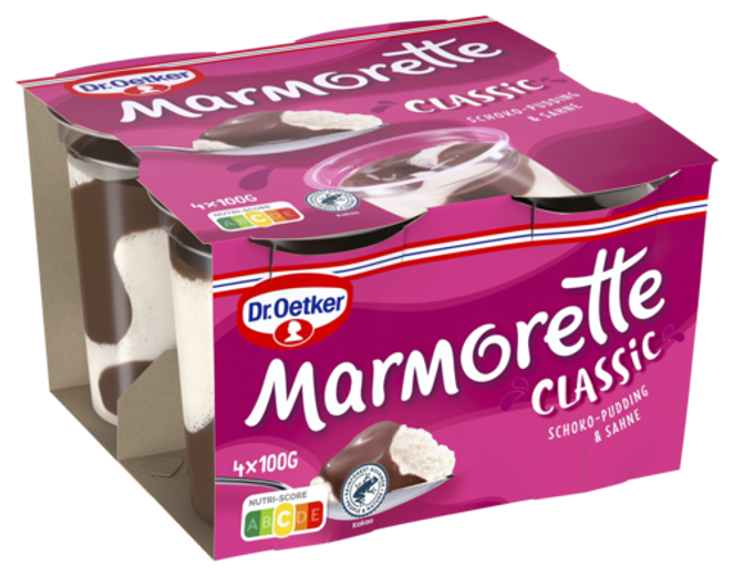 Dr. Oetker Marmorette Classic – Schoko-Pudding und Sahne