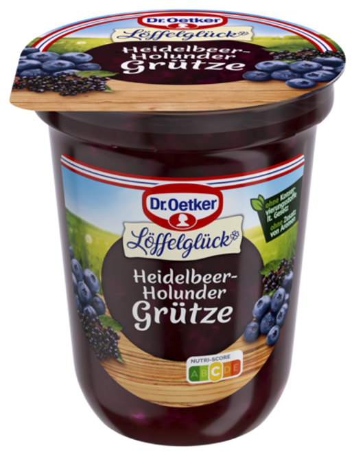 Dr. Oetker Löffelglück Heidelbeer-Holunder Grütze
