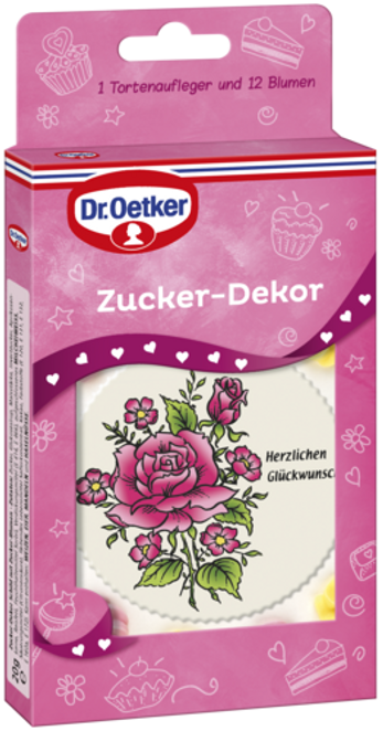 Dr. Oetker Zucker Dekor Schild Rosen