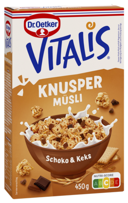 Dr. Oetker Хрупкаво мюсли плюс - бисквитки и шоколад Vitalis