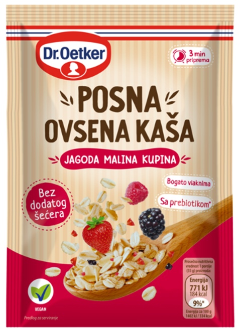 Dr. Oetker Posna ovsena kaša jagoda, malina, kupina