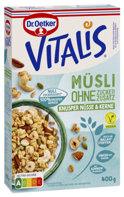 Dr. Oetker Vitalis ohne Zuckerzusatz Knusper Nüsse & Kerne