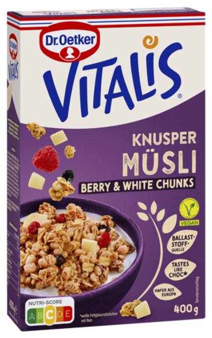 Dr. Oetker Vitalis Vegan Knusper Berry White Chunks