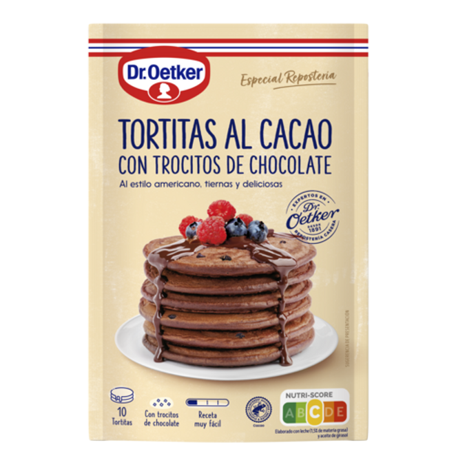 Dr. Oetker Tortitas al cacao con trocitos de chocolate