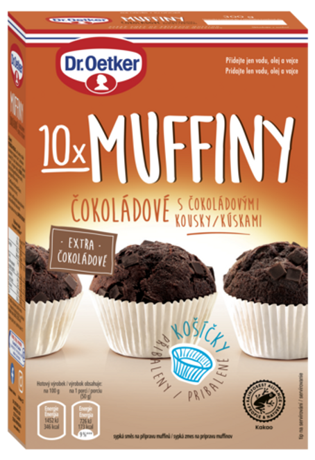 Dr. Oetker Muffiny čokoládové s čokoládovými kúskami