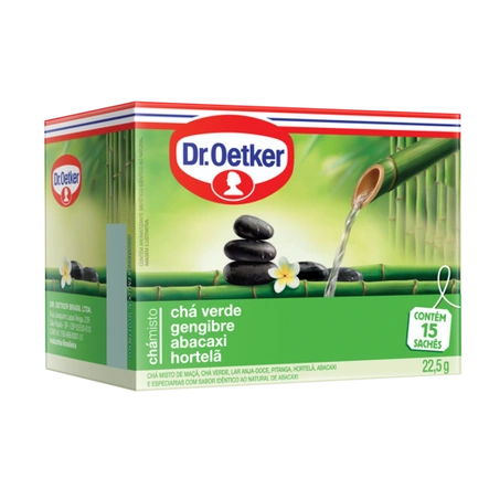 Chá misto chá verde, gengibre, abacaxi e hortelã