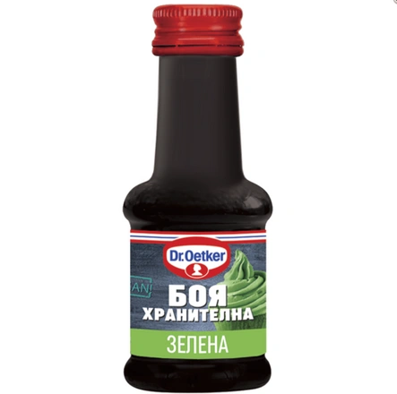 зелена хранителна боя Dr. Oetker (течна) (според интензитета, който желаете да постигнете)