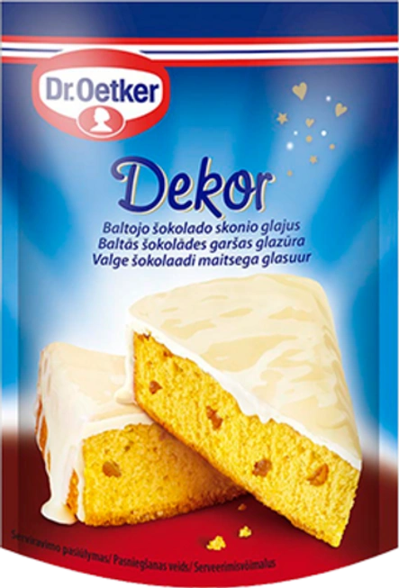 Dr. Oetker baltojo šokolado glajaus (arba juodojo šokolado glajaus)