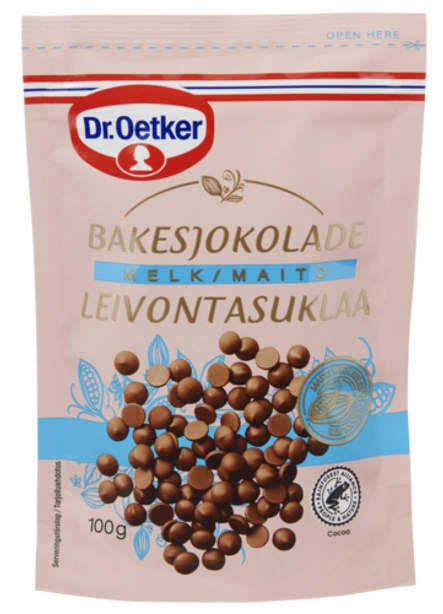 Piena šokolādes gabaliņi cepšanai