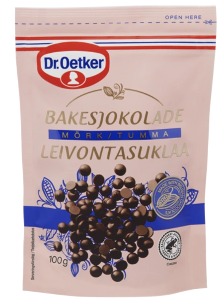 Tumšās šokolādes gabaliņi cepšanai