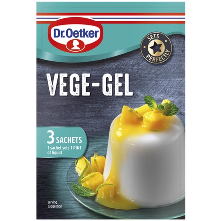 Dr. Oetker Vege-Gel Sachet , half a tsp. Just under half a sachet