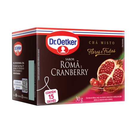 Chás Flores & Frutas Romã e Cranberry Dr.Oetker