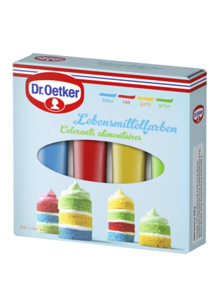 Dr. Oetker Lebensmittelfarben (Grün, Gelb, Rot, Blau) (grün und rot)
