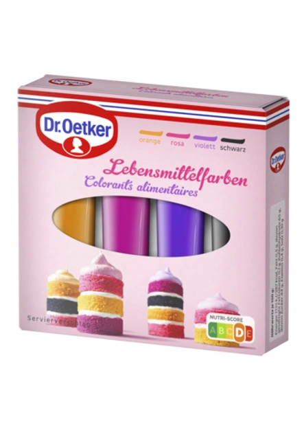 di Coloranti alimentari in rosa, viola, nero e arancione Dr. Oetker