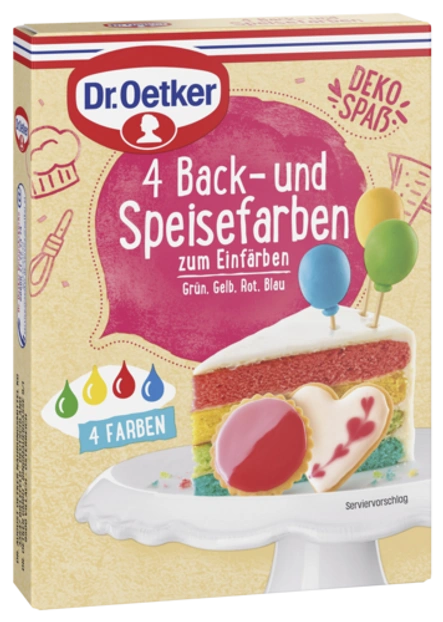 Dr. Oetker Back- und Speisefarbe blau und rot