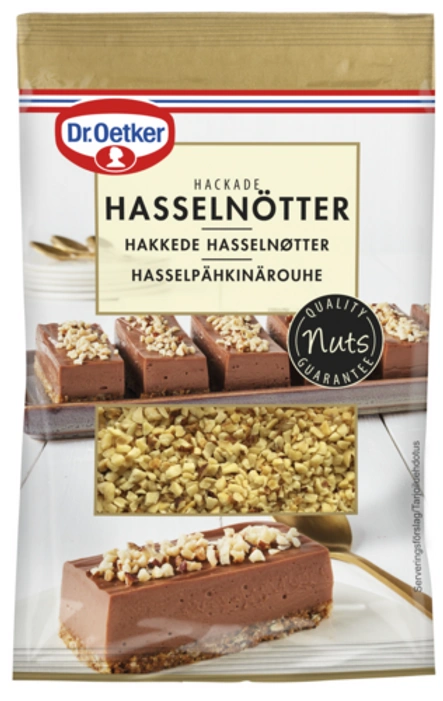 Dr. Oetker Hasselpähkinärouhetta murskattuna ja paahdettuna