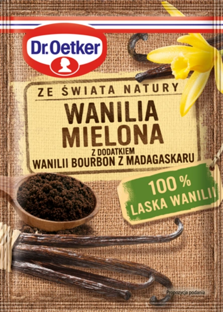 Wanilii mielonej z dodatkiem wanilii Bourbon z Madagaskaru Dr. Oetkera