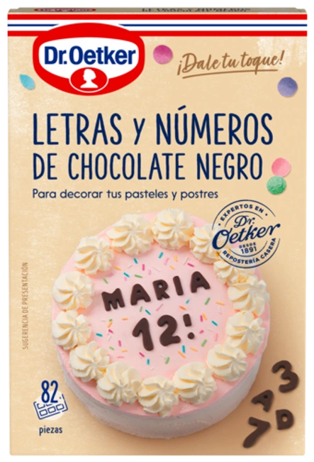 Letras y Números de Chocolate Dr. Oetker