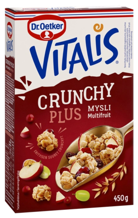 Dr. Oetker Vitalis Crunchy Multifruit -mysliä