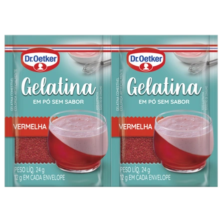 Gelatina em Pó Vermelha sem Sabor Dr. Oetker (12g)